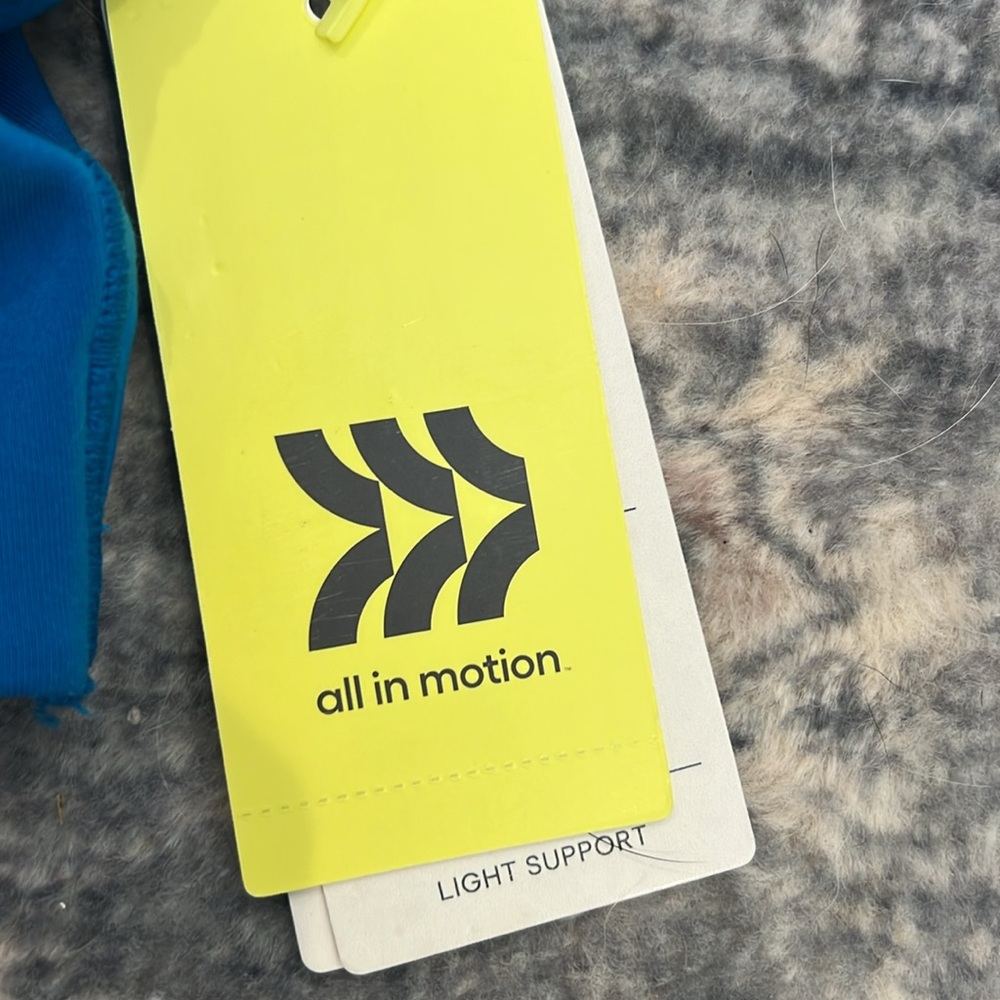 All In Motion Blue Asymmetrical sports bra size small. NWT! - Picture 4 of 7